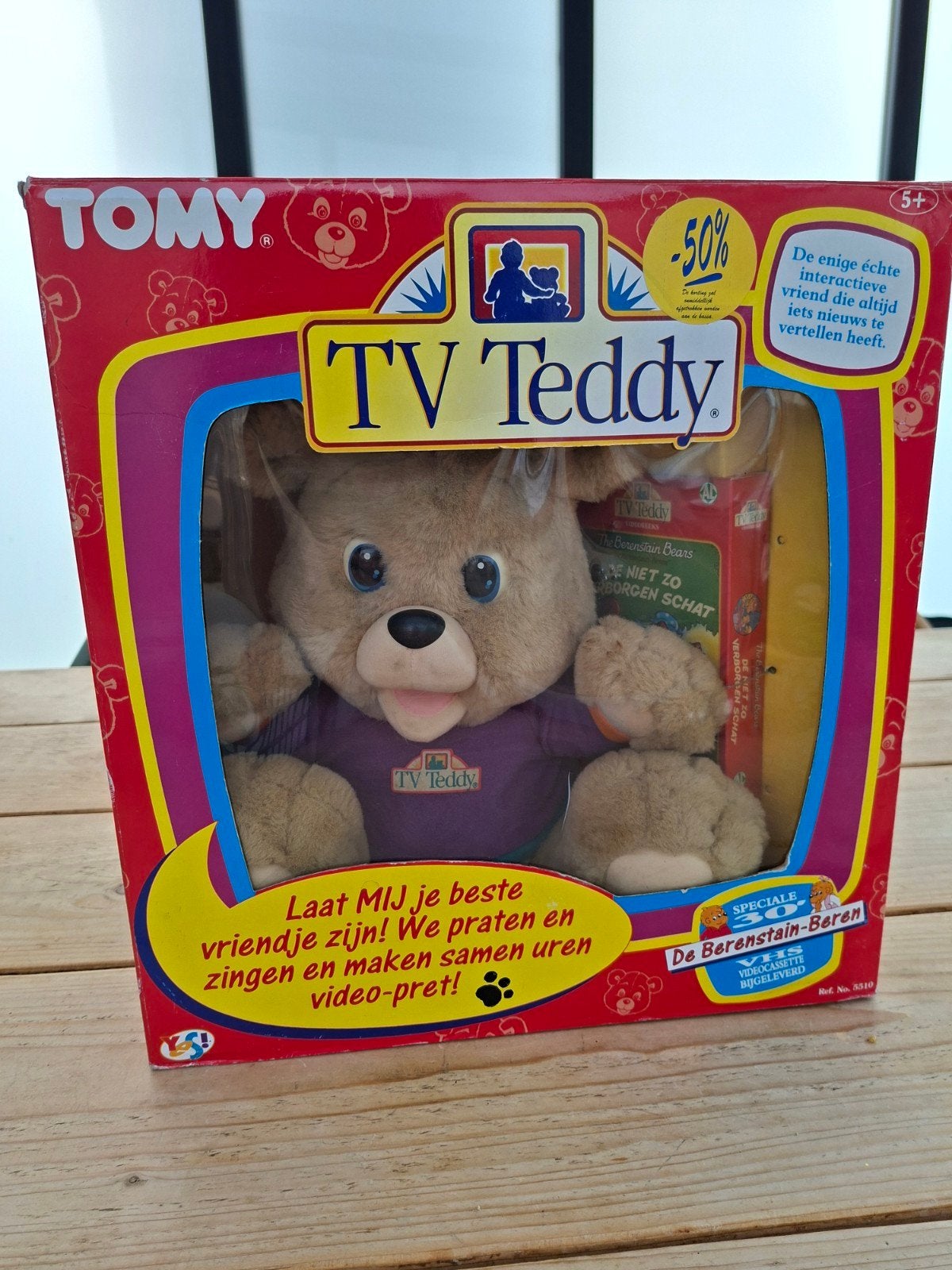TOMY TV Teddy *retro '90, Ophalen of Verzenden, Zo goed als nieuw, Stoffen beer, Overige merken