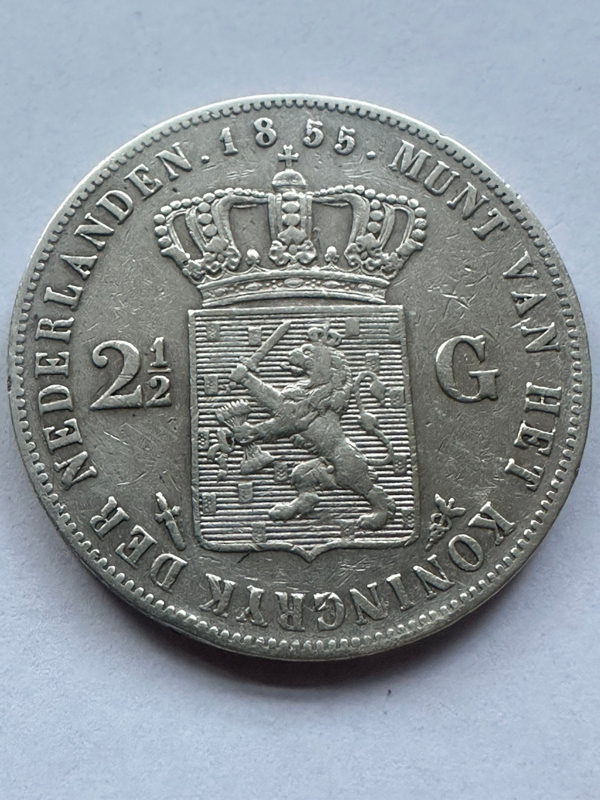 rijksdaalder 1855 zeer fraai, Postzegels en Munten, Koning Willem III, Zilver, Ophalen of Verzenden, Losse munt