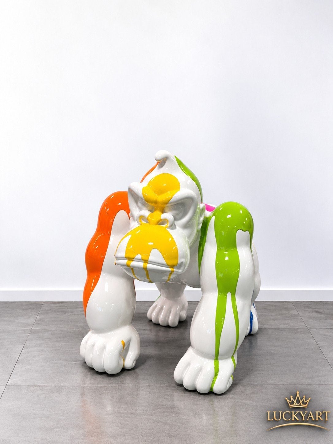 Staande Donkey in Vrolijke Kleuren 36 cm – Polyester Beeld –, Ophalen, Nieuw, Kunststof