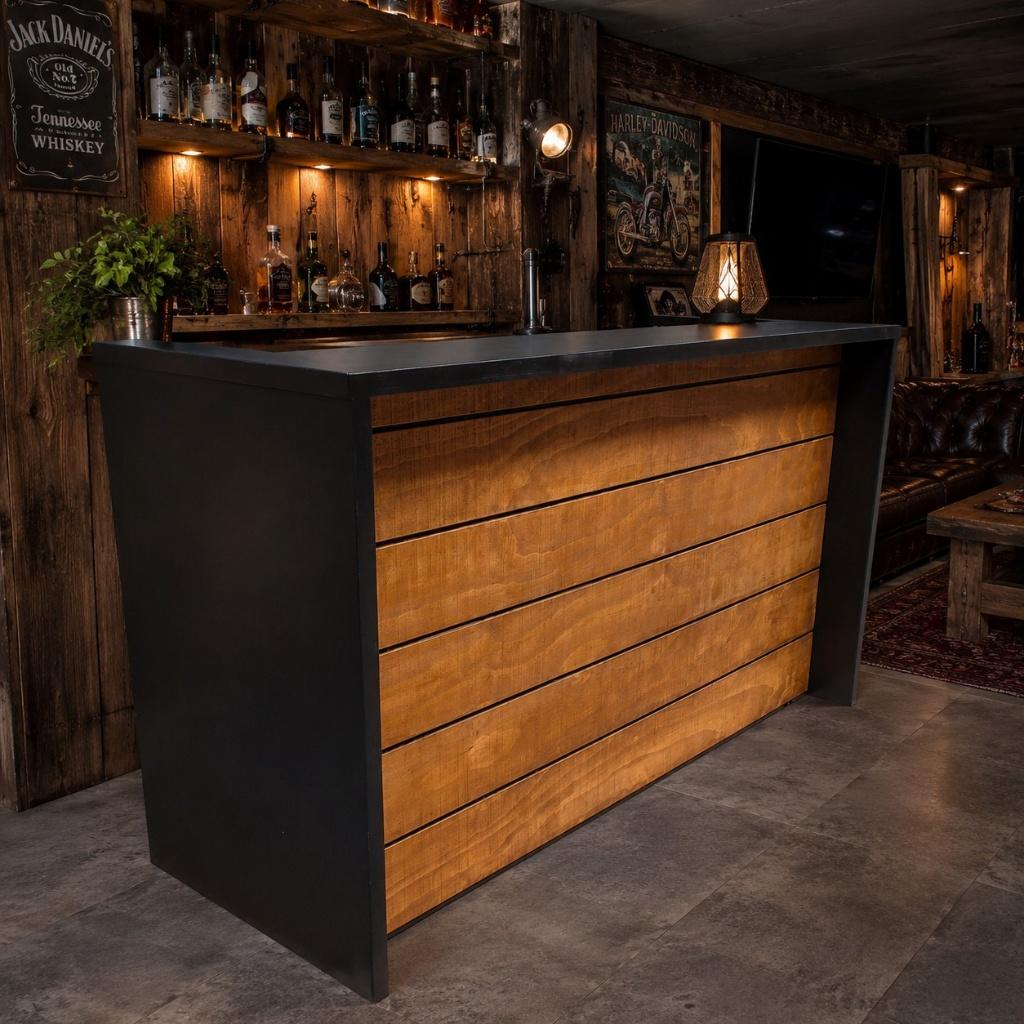 Bar big barn eieken - Houten bar - Thuisbar - Barren, Kouwehoek 1b, Cave & Garden, Nieuw, Ophalen of Verzenden