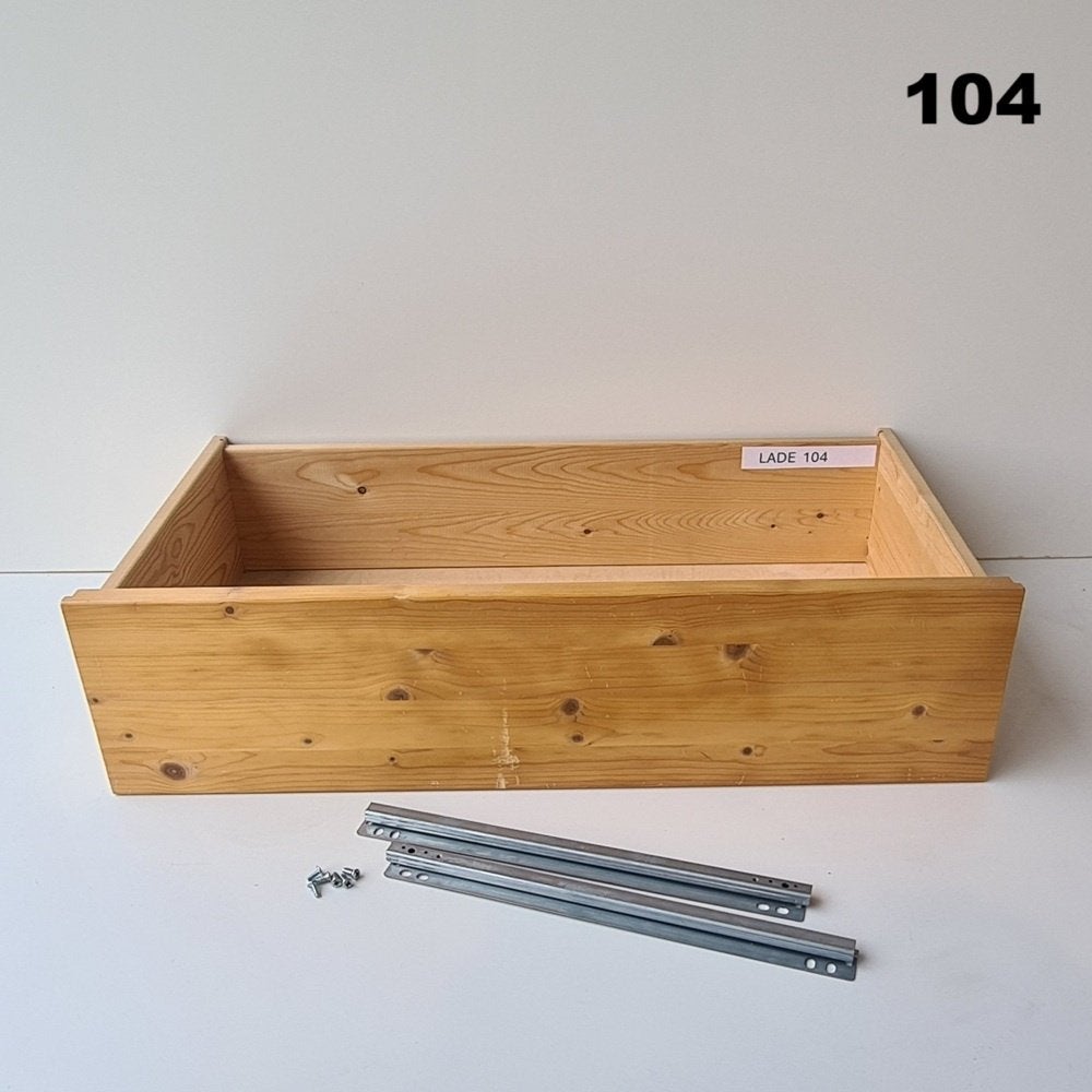 Lundia laden 80x40 incl geleiders, Gebruikt, 1 of 2 laden, Minder dan 100 cm, Grenenhout