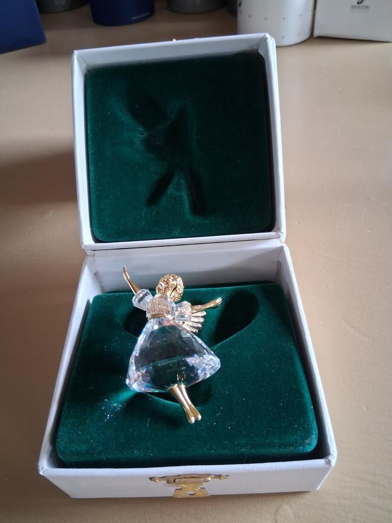 Swarovski engel met gouden vleugels, Ophalen of Verzenden