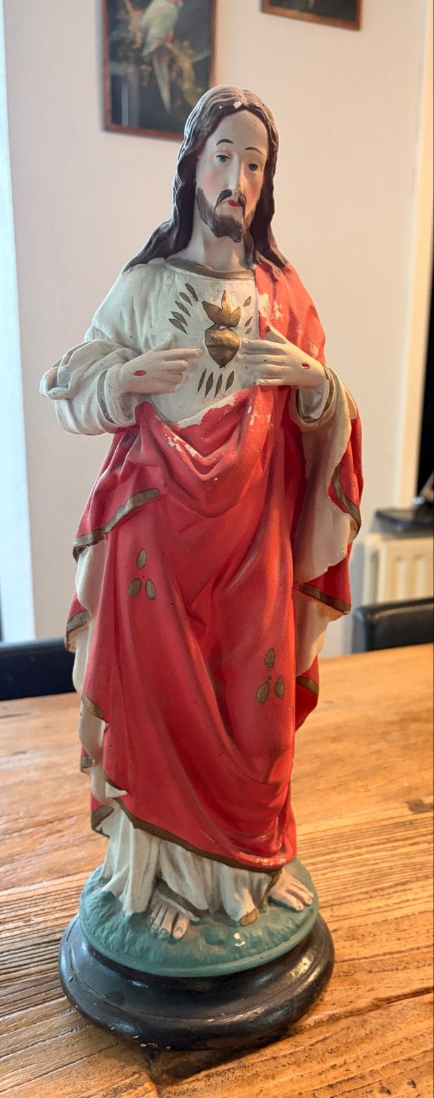 Vintage Heilig Hart Jezus beeld - 40 cm, Antiek en Kunst, Ophalen