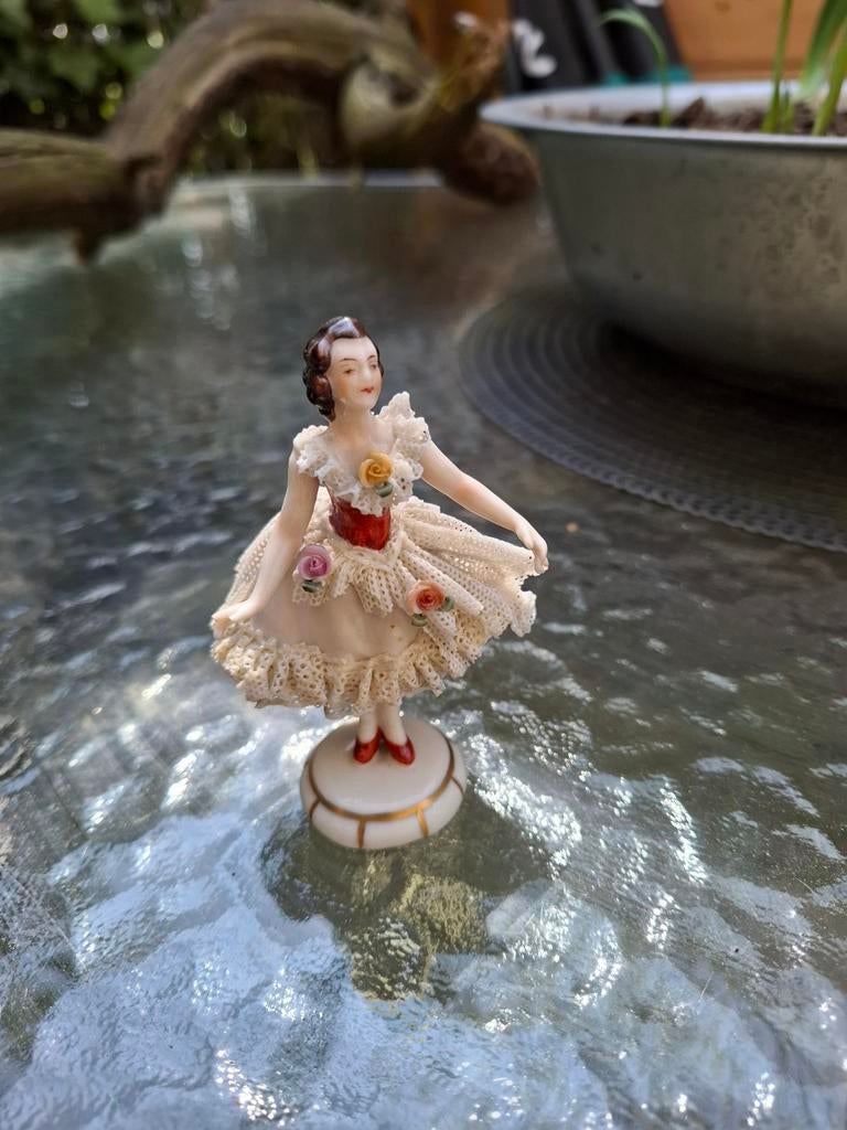 Antieke porseleinen ballerina beeldje - handgemaakt, Ophalen
