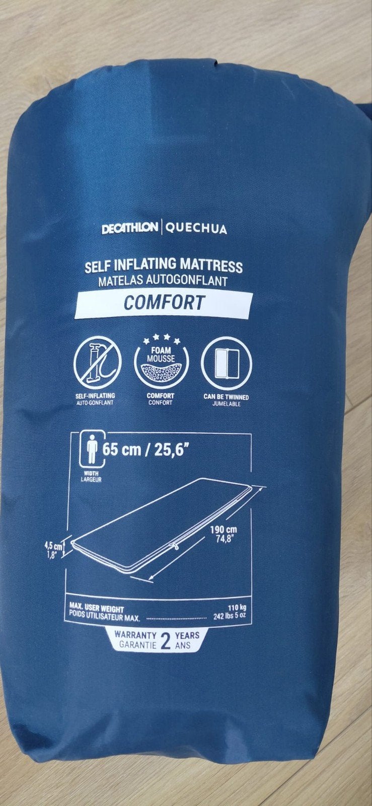 Decathlon Quechua Zelfopblaasbaar Matras Comfort, Ophalen, Zo goed als nieuw, 1-persoons