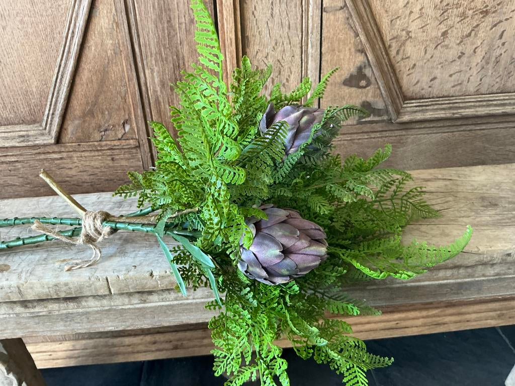 NIEUW boeket kunstbloemen artisjokken en varen, Ophalen of Verzenden, Nieuw