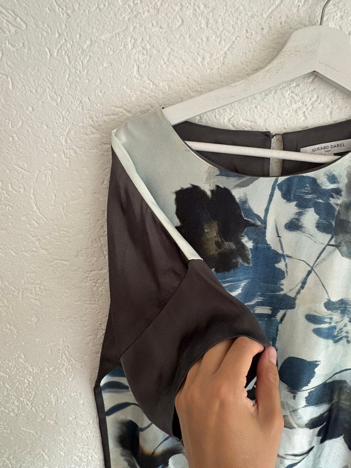 Gerard Darel blouse shirt blauw print, Ophalen of Verzenden, Zo goed als nieuw, Blauw, Korte mouw