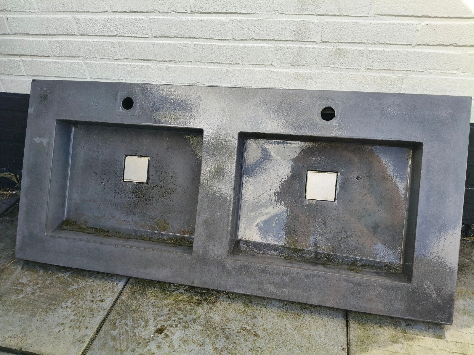 Betonnen wastafel 120x54x5 cm - Ideaal voor buitenkeuken, Ophalen of Verzenden, Gebruikt, Steen, Wastafel