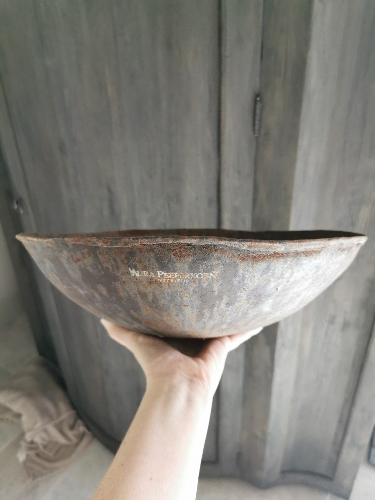 Aura Peeperkorn schaal - 38 cm diameter, Gebruikt, Schaal, Rond, Ophalen of Verzenden