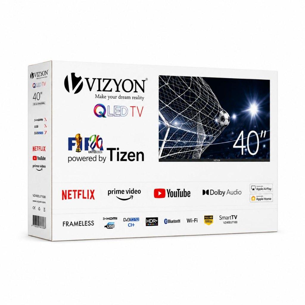 Vizyon 40 inch QLED Smart TV Tizen VZ40EU7100 | NIEUW