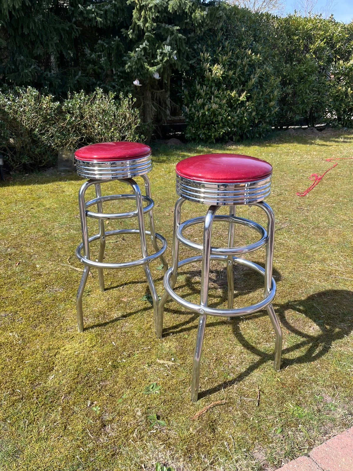 Set van 2 prachtige retro barkrukken…, 2 krukken, Ophalen, Zo goed als nieuw, 60 tot 90 cm