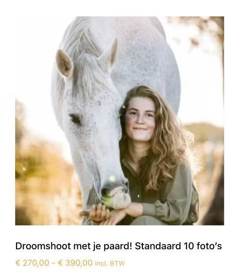 Droomshoot met je paard: fotoshoot Femke Ketelaar, Komt aan huis, Fotograaf