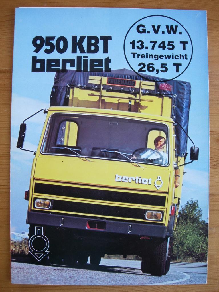 Berliet 950KBT Brochure ca 1974 - 950 KBT Truck, Berliet, Ophalen of Verzenden, Zo goed als nieuw, Overige merken