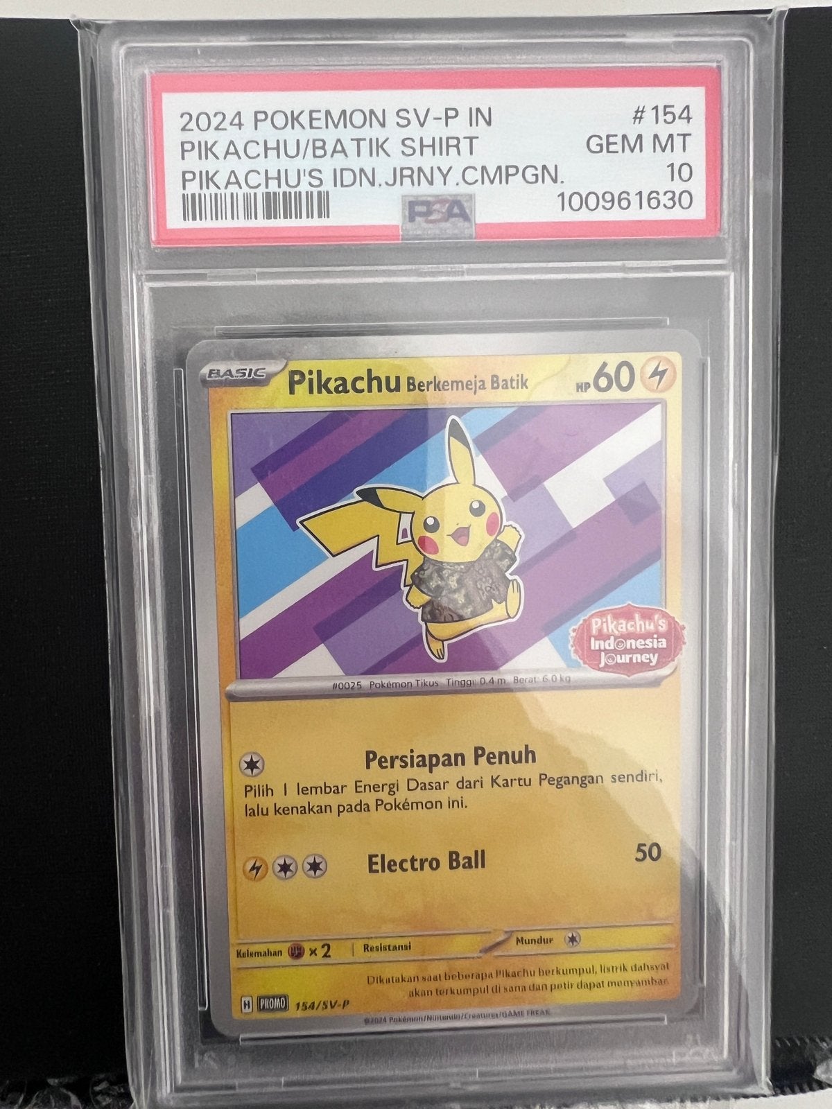Pikachu Berkemeja Batik Shirt PSA 10 Pokemon, Ophalen of Verzenden, Nieuw, Losse kaart