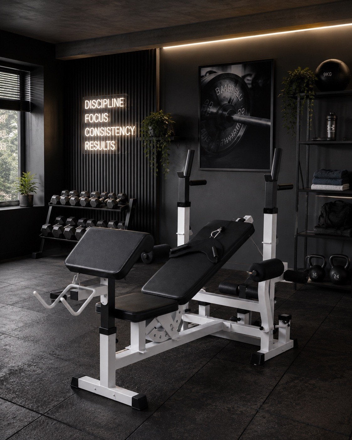 Gorilla Weight Bench krachtstation (wit) - Nieuw in doos!, Ophalen of Verzenden, Nieuw, Benen, Fitnessbank