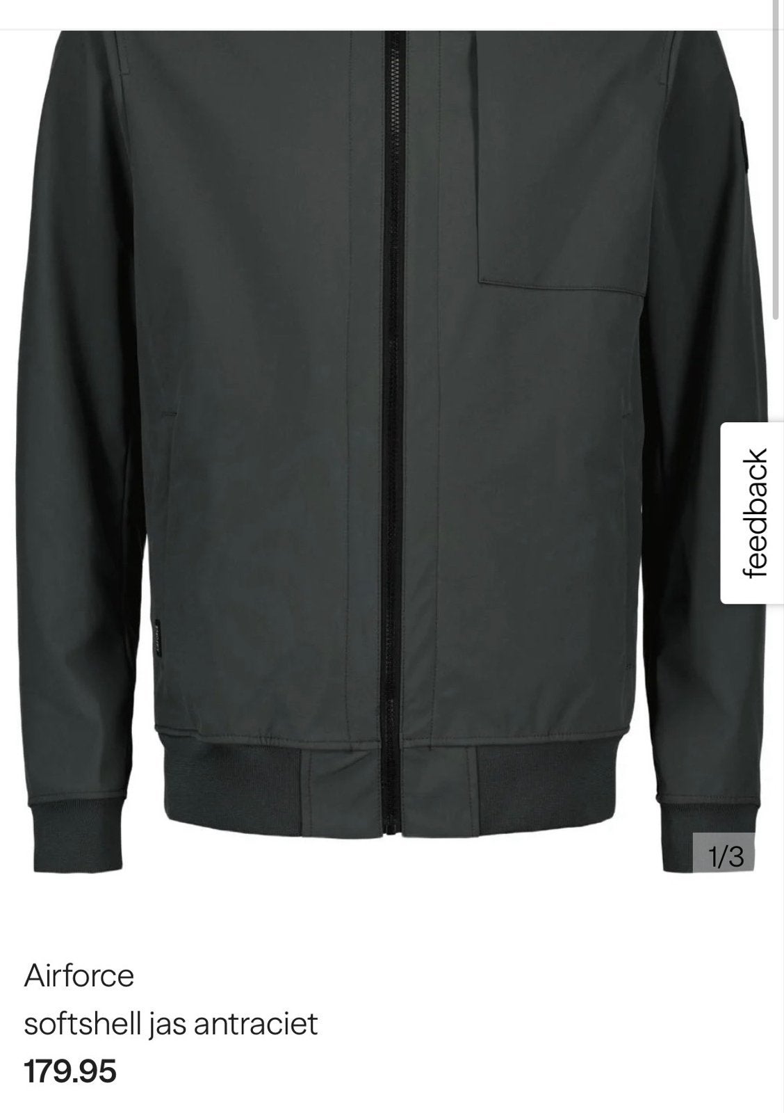 Airforce Softshell Jas maat XL, Ophalen of Verzenden, Zo goed als nieuw, Maat 56/58 (XL), Grijs