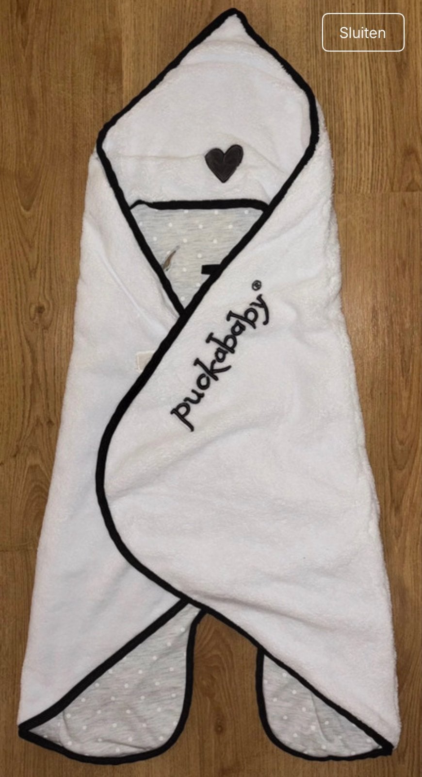 Puckababy Gogo Newborn wikkeldeken - Wit/Zwart, Ophalen, Puckababy, Nieuw, Wit