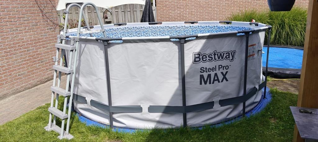 Bestway Steel Pro Max Zwembad 366 x 122 cm compleet, Gebruikt, Rond, 300 cm of meer, Opzetzwembad