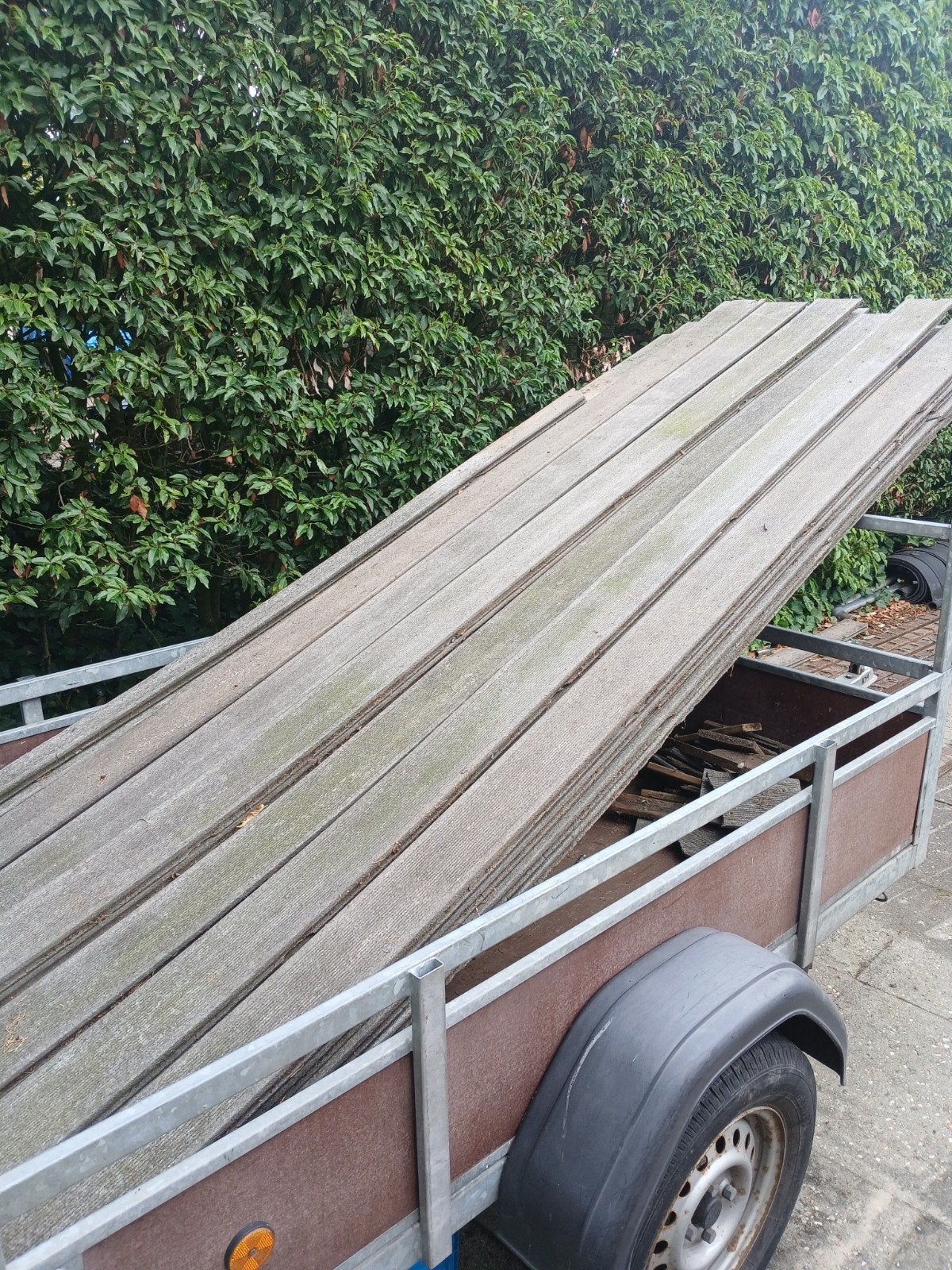 Vlonderplanken ca. 15 m2 met onderleggers, Ophalen, Gebruikt, Composiet