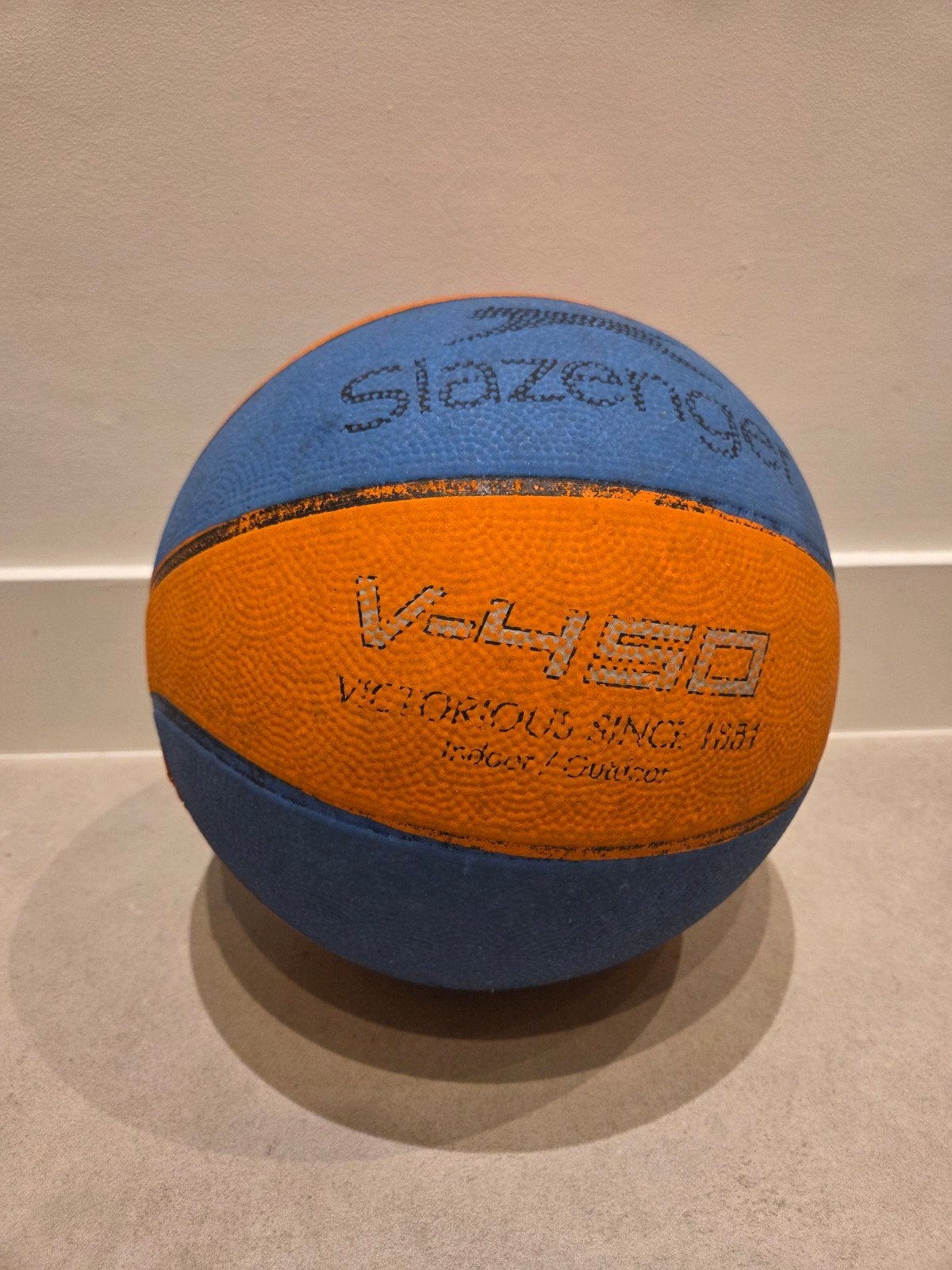 Slazenger V-490 Basketbal - Oranje/Blauw, Ophalen of Verzenden, Gebruikt, Bal