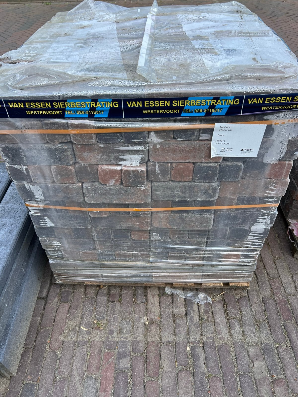 Nieuwe Tambour Brons Sierbestrating 21x7x7 cm, Ophalen, Overige materialen, Klinkers, Nieuw