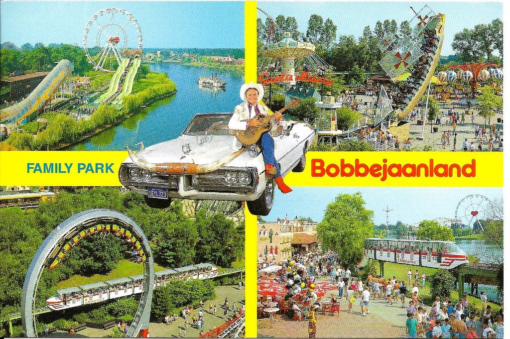 Ansichtkaart	Lichtaart (België)	Bobbejaanland	5-luik, Verzenden, 1980 tot heden, Gelopen, Antwerpen