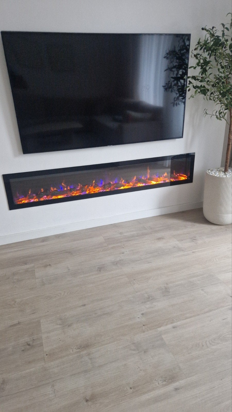 Elektrische sfeerhaard 183 cm breed, 32 cm hoog, Ophalen, Gebruikt