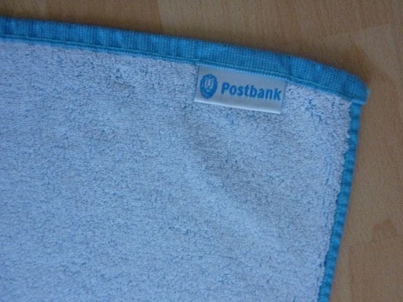 POSTBANK badlaken retro uit 1995, Ophalen, Nieuw, Gebruiksvoorwerp