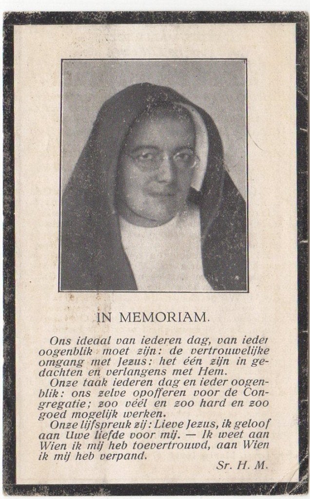 zr. Hermana Damen 1887 Amsterdam + 1934 Den Bosch, 46 jaar, Verzamelen, Bidprentjes en Rouwkaarten, Verzenden