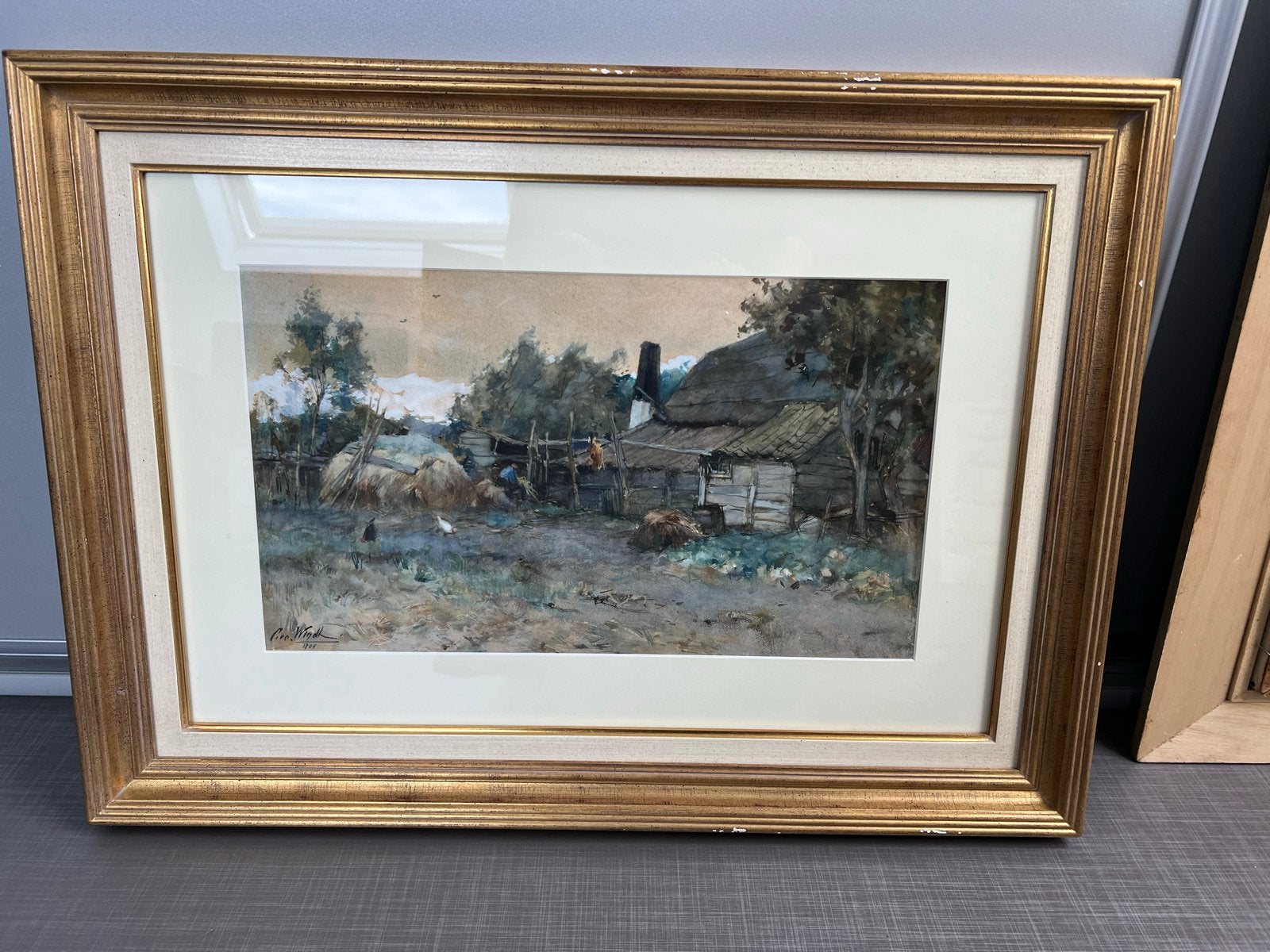 Topwerk Chris van der Windt - Aquarel Leidse School 1904, Nederlandse school, Gedateerd, Ophalen of Verzenden, Landschap