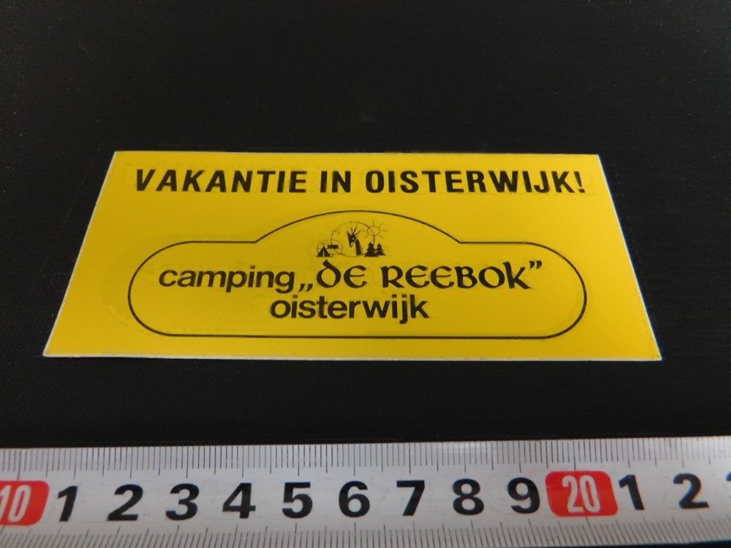 sticker Oisterwijk Camping DE REEBOK  Vakantie in Oisterwijk, Ophalen, Zo goed als nieuw