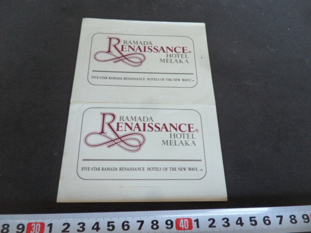sticker Ramada RENAISSANCE Hotel  Melaka, Ophalen of Verzenden, Zo goed als nieuw