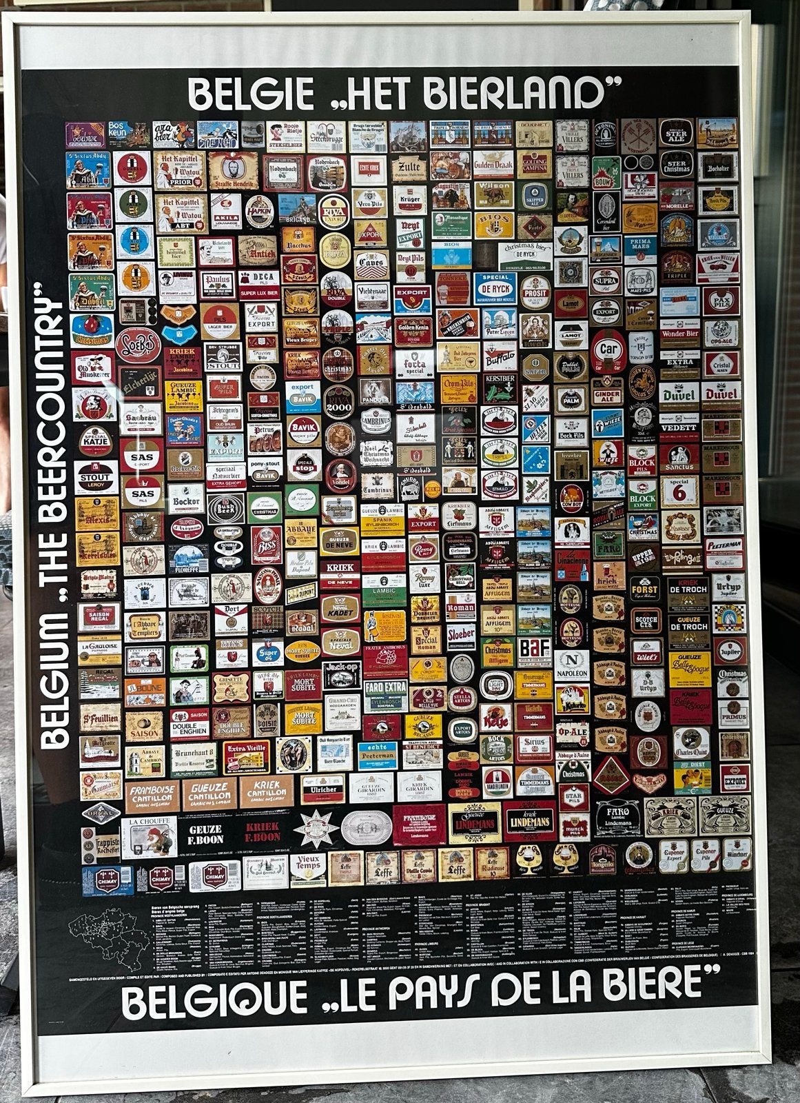 Ingelijste Bierposters: Nederlands en Belgisch Bier, Verzamelen, Posters, Ophalen, Met lijst, Deurposter of groter, Reclame