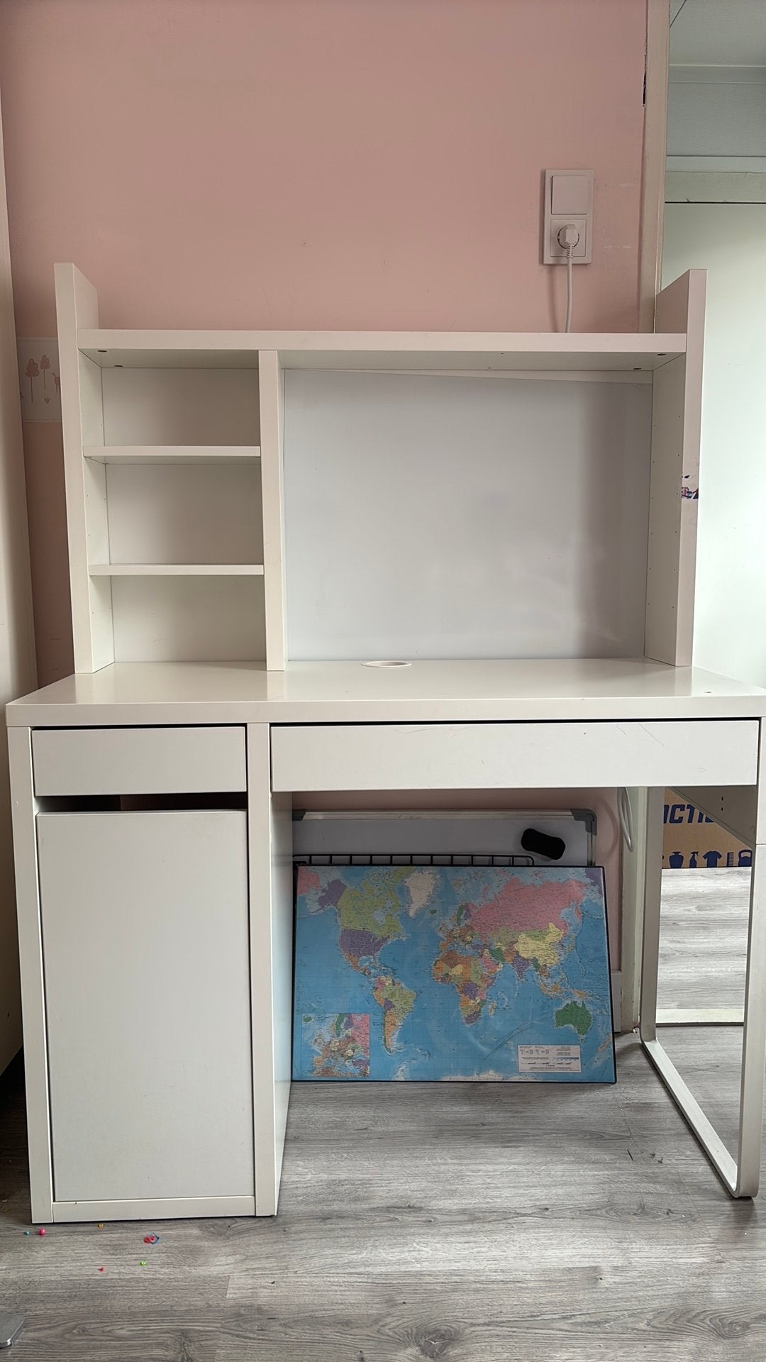 Ikea Micke bureau met opzetstuk, Ophalen, Gebruikt, IKEA, Wit