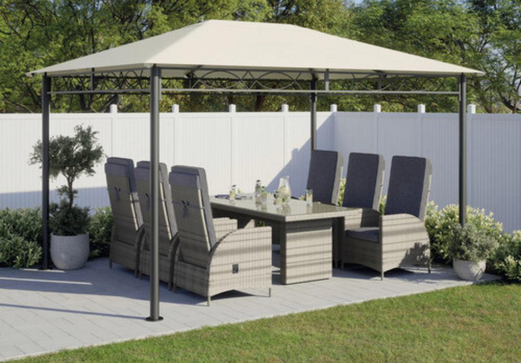 NIEUW Stijlvol Paviljoen GARDEN PLACE 300 x 400 cm – Beige, Ophalen, Nieuw, Minder dan 5 meter, Paviljoen