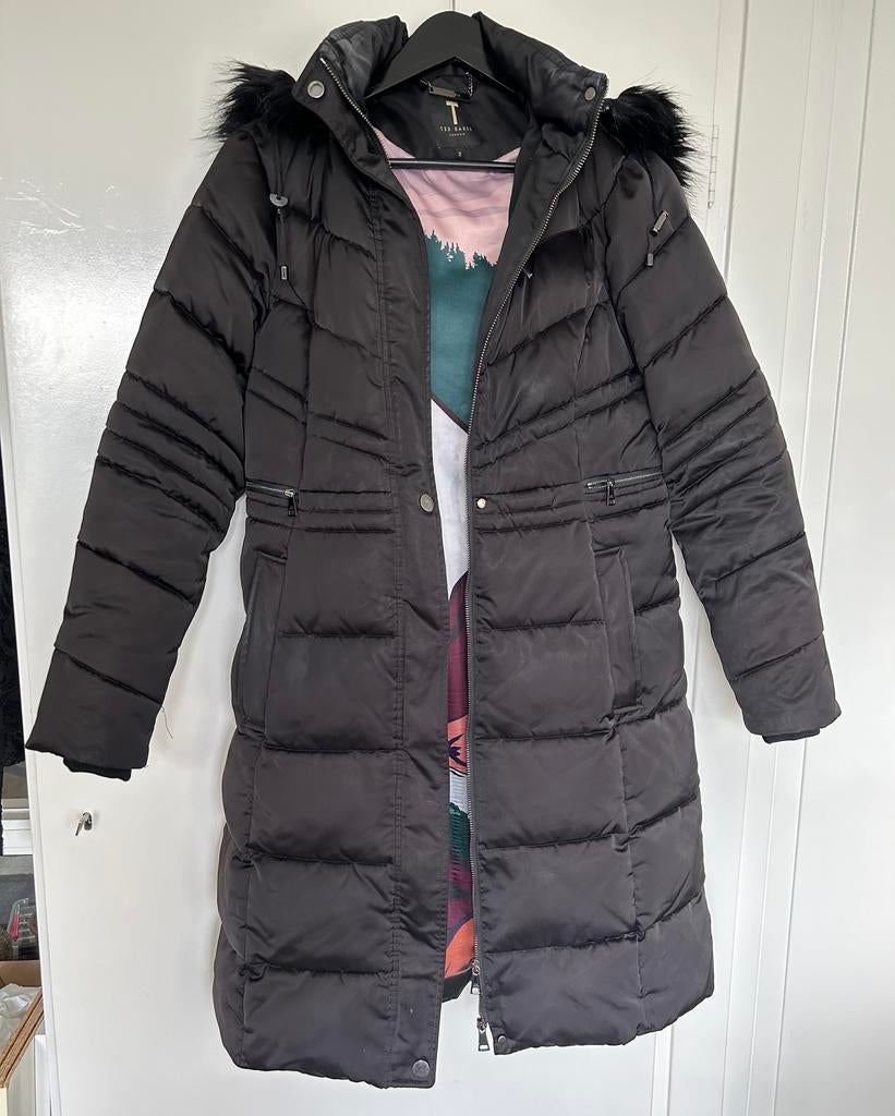 Ted Baker winterjas zwart, maat M, Ophalen of Verzenden, Zo goed als nieuw, Maat 38/40 (M), Zwart