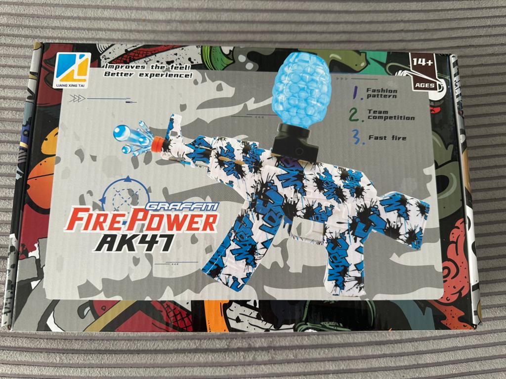 Stoere AK47 Gel Blaster - Graffiti Design - 14+ blauw, Eén persoon