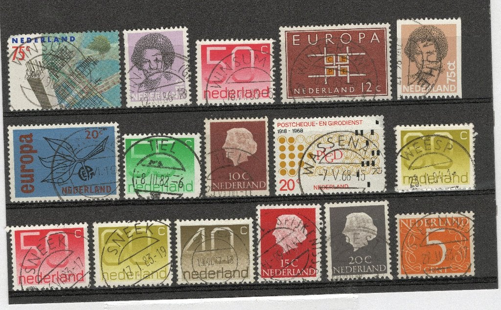 Stempels wo Winsum Wijhe Tiel Wassenaar Weesp (9381), Verzenden, Na 1940, Gestempeld