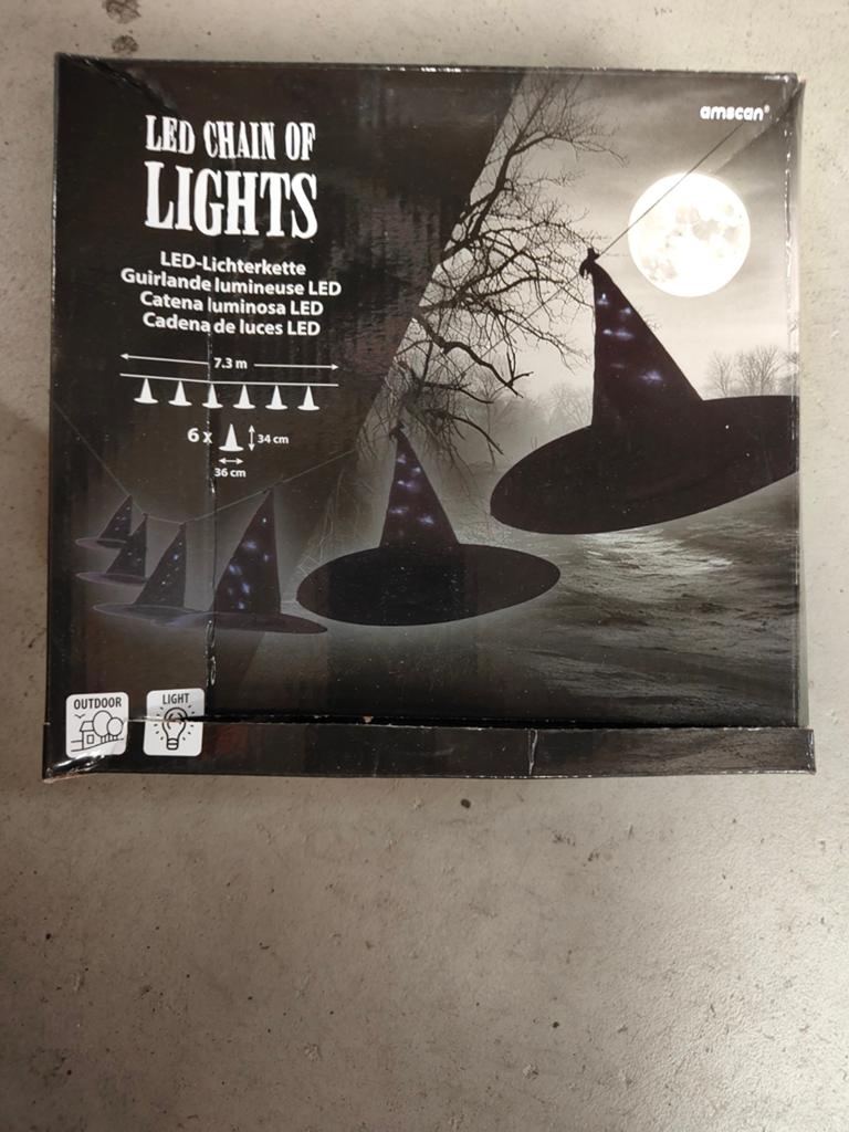 Partij 10x Halloween LED Heksenhoeden Lichtslinger - Nieuw, Diversen, Rommelmarktspullen, Ophalen of Verzenden