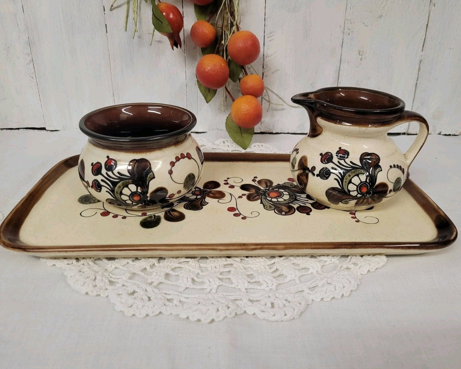 Vintage 3-delig set - Scharmberg Kathrein - handgeschilderd, Verzenden, Huis en Inrichting