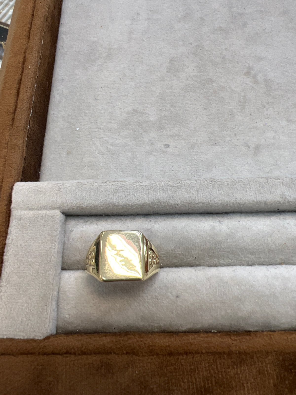 Elegante 14k Gouden Zegelring, Sieraden, Tassen en Uiterlijk, Ringen, Gebruikt, Ophalen of Verzenden, 17 tot 18, Dame of Heer