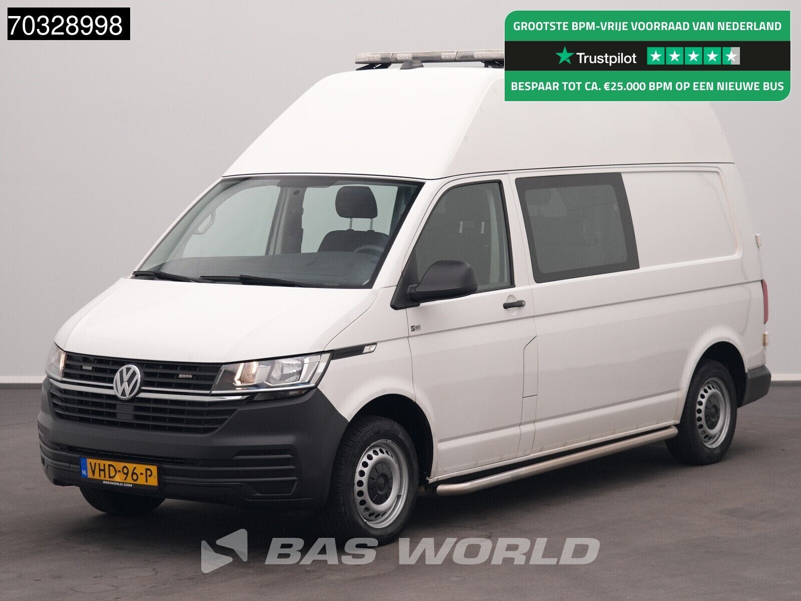 Volkswagen Transporter 150PK Automaat Hoog Dak Dubbel Cabine, Auto's, Bestelauto's, Stof, Gebruikt, Euro 6, 150 pk
