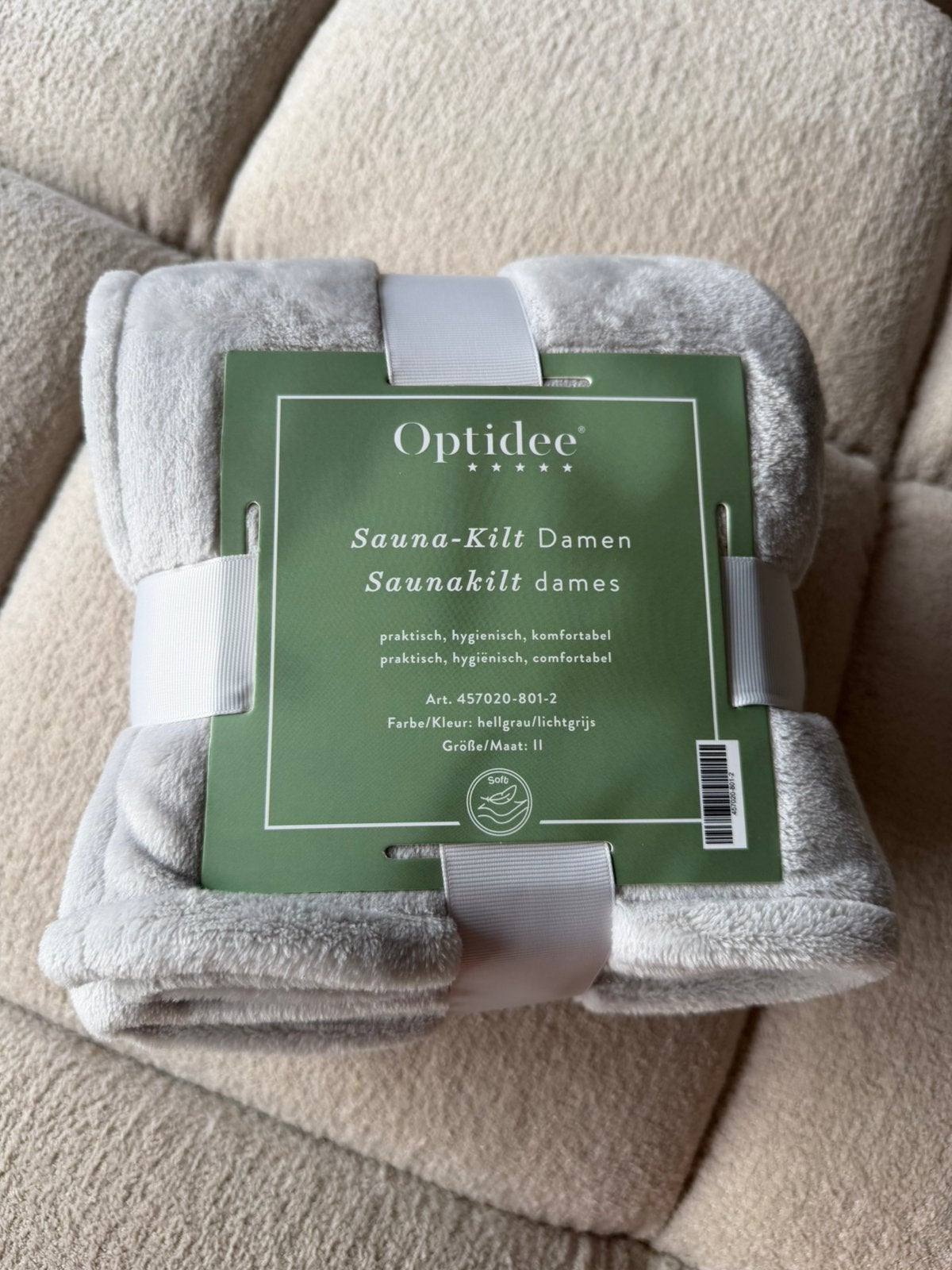 Sauna kilt handdoek omslagdoek Optidee, Ophalen of Verzenden, Nieuw, Grijs, Handdoek