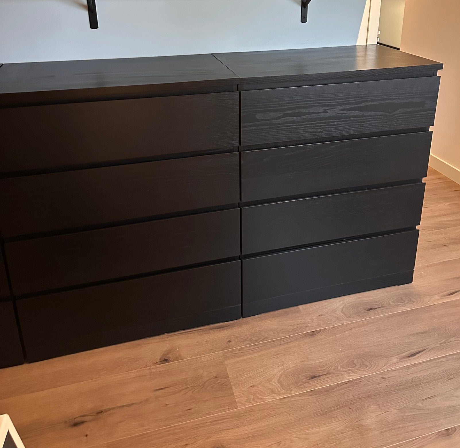 Ikea malm kast zwart 2x 4 lades, Ophalen, 50 tot 100 cm, Zo goed als nieuw, Minder dan 100 cm
