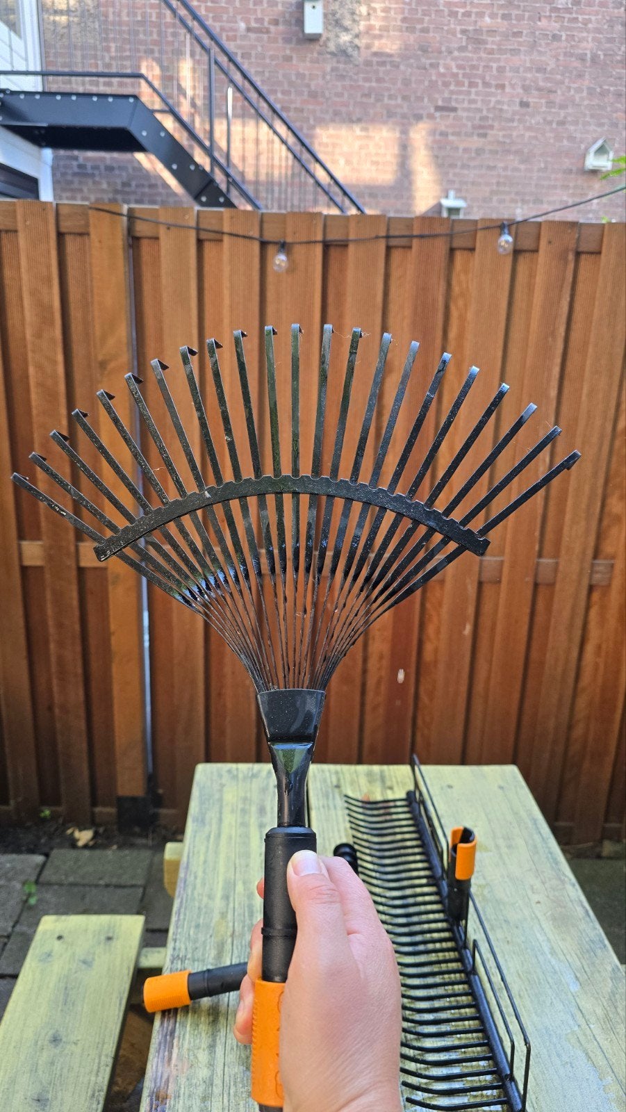Tuin gereedschap set - Hark, Cultivator, Sproeier, Gebruikt, Hark, Fiskars, Ophalen