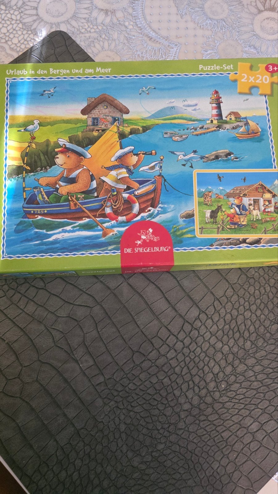 Die Spiegelburg Puzzle-Set: Vakantie in de bergen en aan zee, Ophalen of Verzenden, 10 tot 50 stukjes, Gebruikt, 2 tot 4 jaar