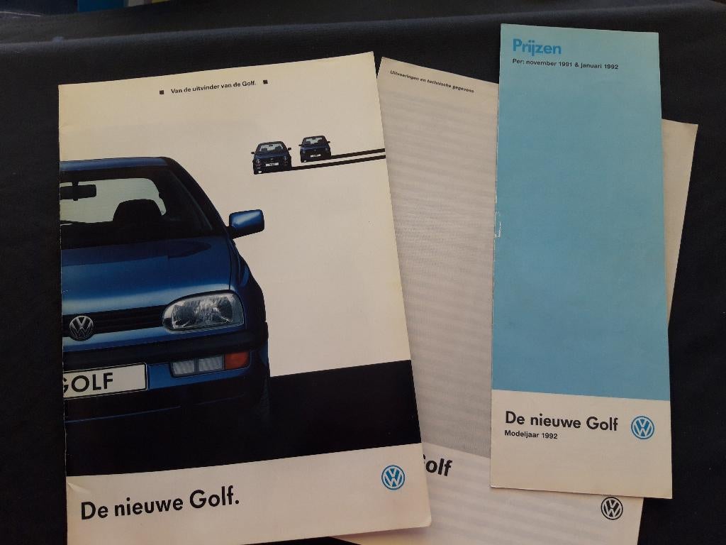 folder Volkswagen Golf modeljaar 1992 - Nederlands, Ophalen of Verzenden, Zo goed als nieuw, Volkswagen