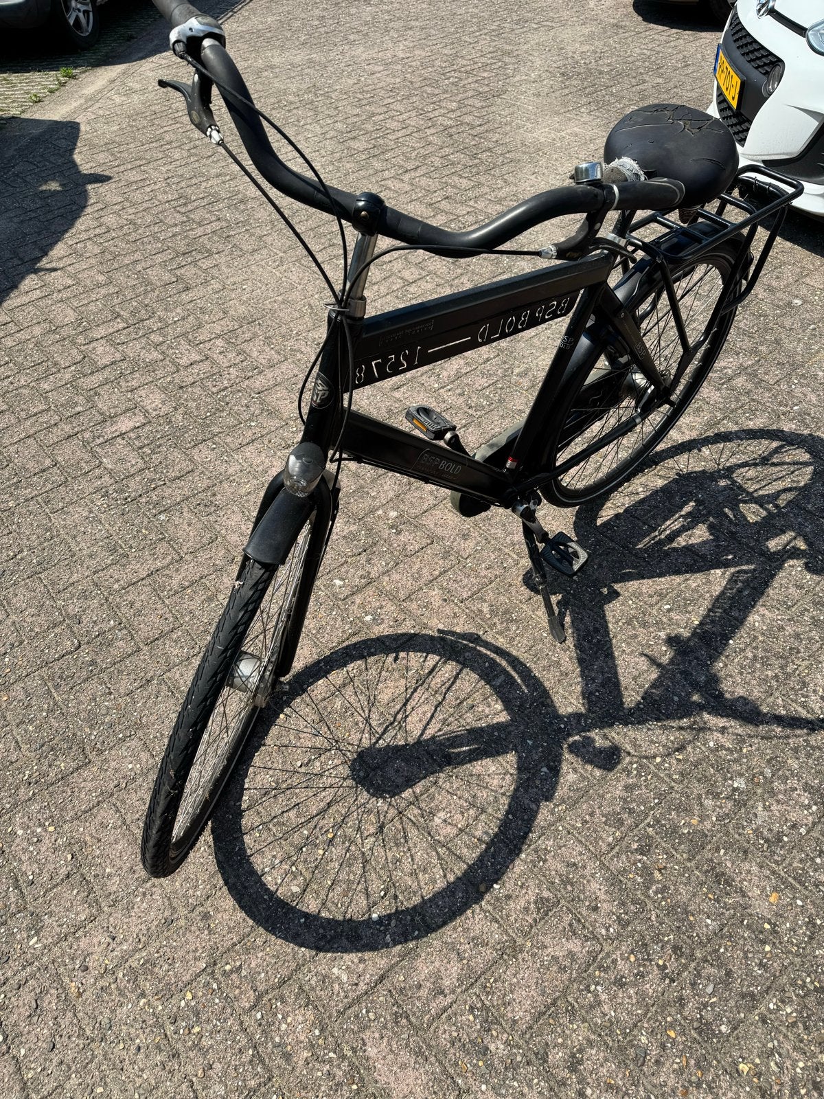 Zwarte BSP Bold herenfiets - opknapper, Gebruikt, Versnellingen, 57 tot 61 cm, Trommelrem