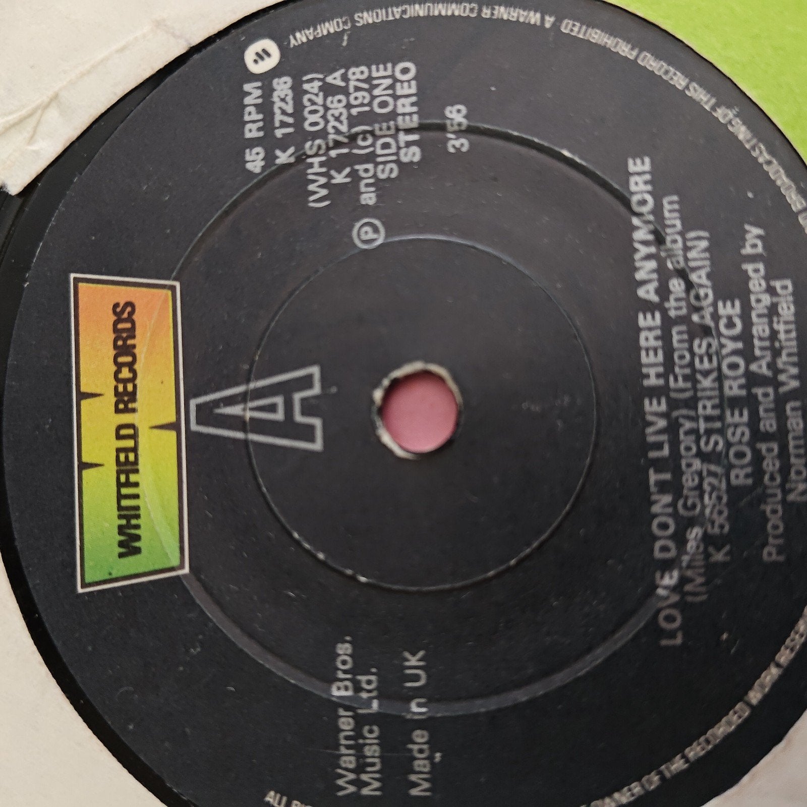 Rose Royce - Love Don't Live Here Anymore (Vinyl Single), Gebruikt, 7 inch, Ophalen of Verzenden, EP