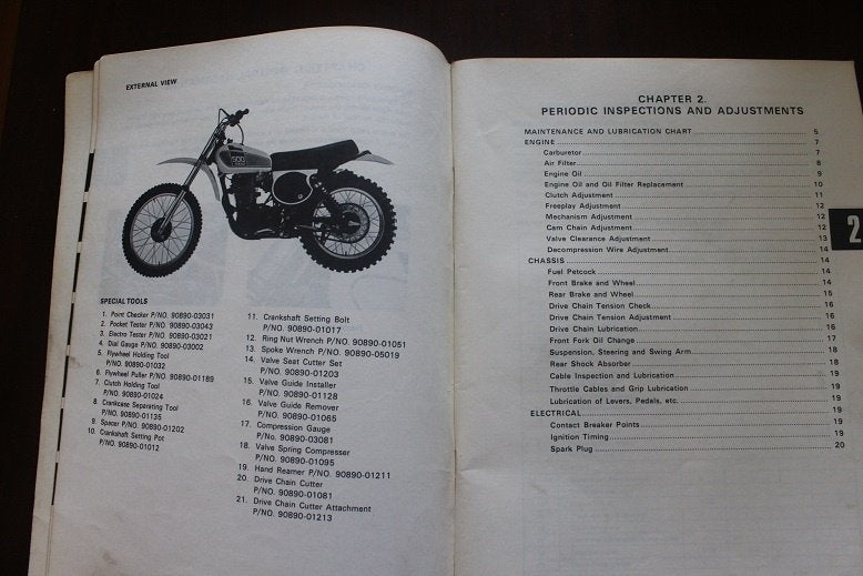 Yamaha TT500C 1976 motorcycle service manual TT500 C cross, Motoren, Ophalen of Verzenden, Yamaha